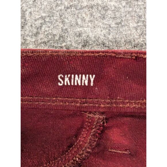 Banana Republic Skinny Jeans 28 Women's Mid-Rise Red Pants 29" Inseam Stretch - Picture 10 of 10